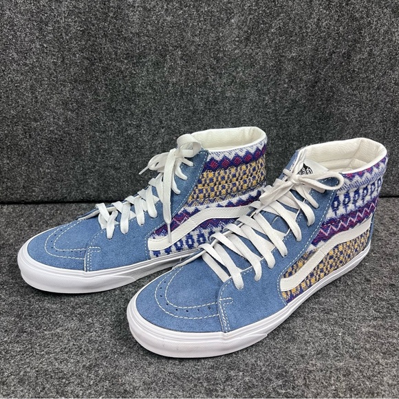 VANS Sk8-Hi Fair Isle Blue/Multicolor Size 9.5 Men’s/ 11 Womens - Picture 1 of 12